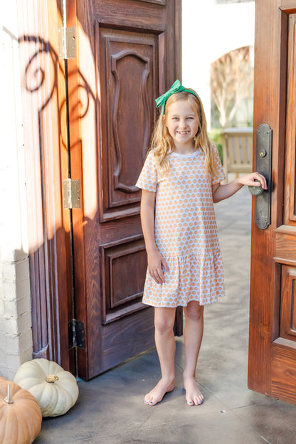Lila & Hayes Girls Lottie Dress - Orange Harvest Pumpkins by Lila & Hayes