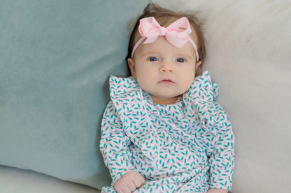 Lila & Hayes Baby Girls Evelyn Romper - Green Holly Holiday by Lila & Hayes