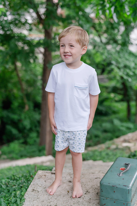 Lila & Hayes Boys Walker Shorts Set - Jumping Trout Fish by Lila & Hayes