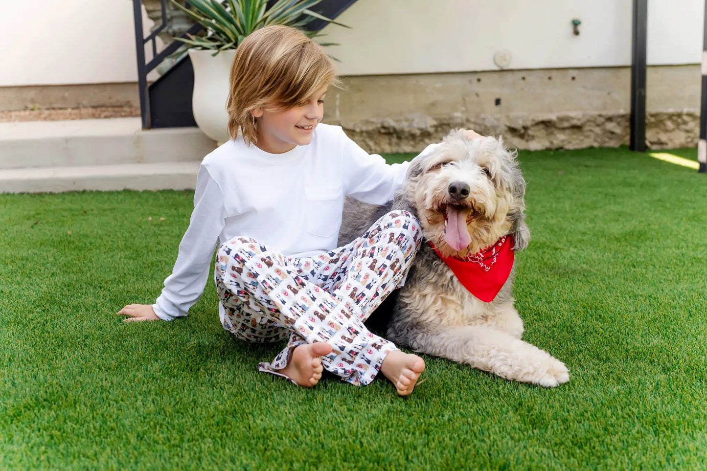 Lila & Hayes Boys Beckett Hangout Lounge Pants - Western Pups Dogs by Lila & Hayes