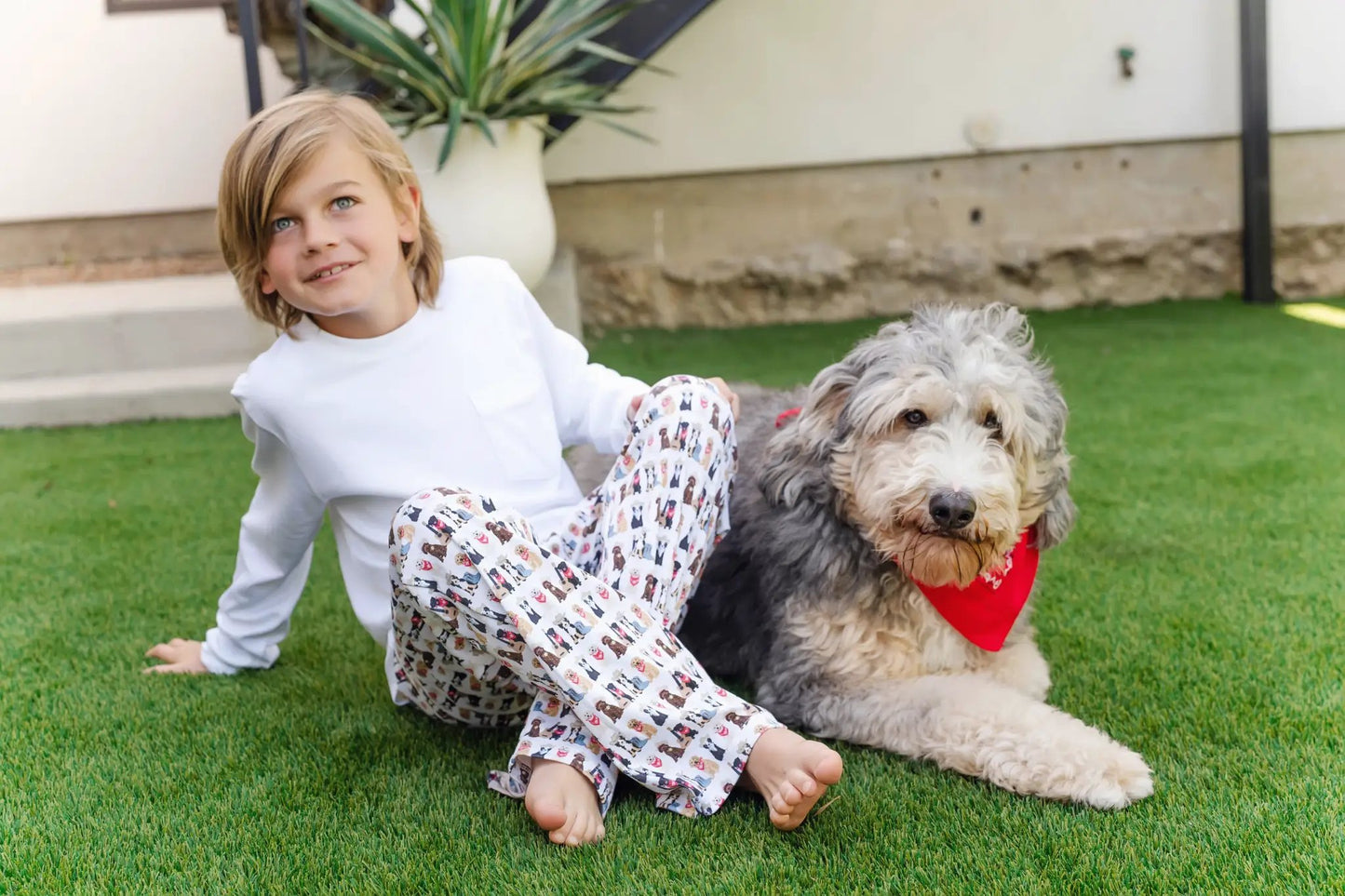 Lila & Hayes Boys Beckett Hangout Lounge Pants - Western Pups Dogs by Lila & Hayes