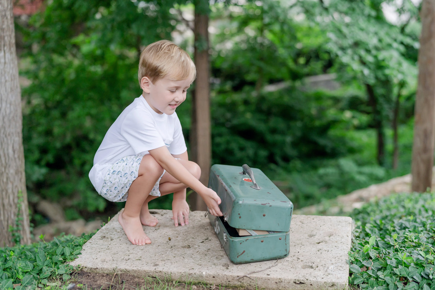 Lila & Hayes Boys Walker Shorts Set - Jumping Trout Fish by Lila & Hayes