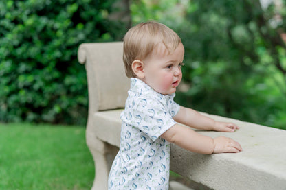Lila & Hayes Baby Boys Tripp Polo Romper - Jumping Trout Fish by Lila & Hayes