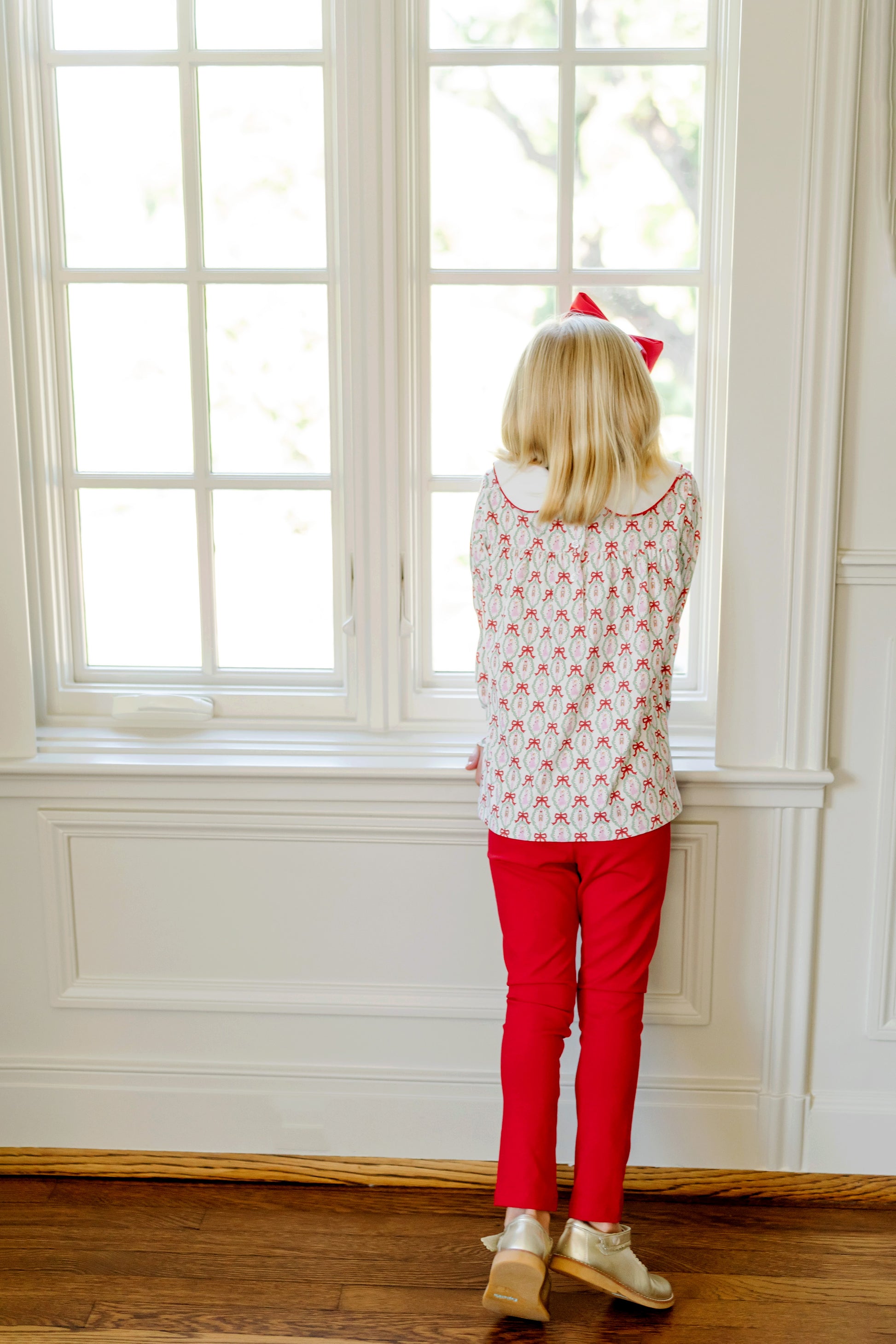 Lila & Hayes Girls Morgan Leggings Set - Red Christmas Nutcracker Ballet
