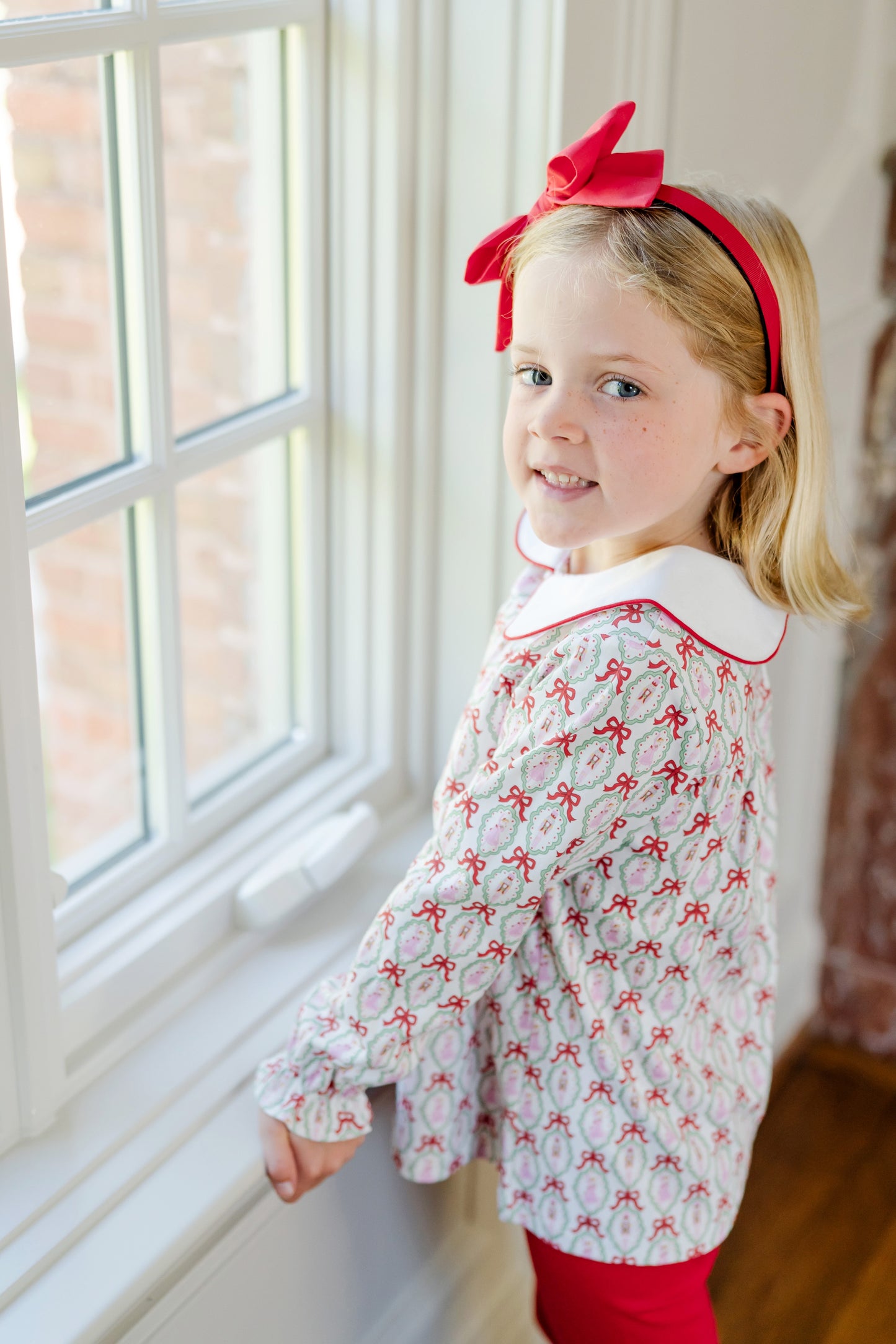 Lila & Hayes Girls Morgan Leggings Set - Red Christmas Nutcracker Ballet by Lila & Hayes