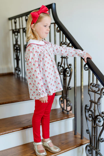 Lila & Hayes Girls Morgan Leggings Set - Red Christmas Nutcracker Ballet by Lila & Hayes