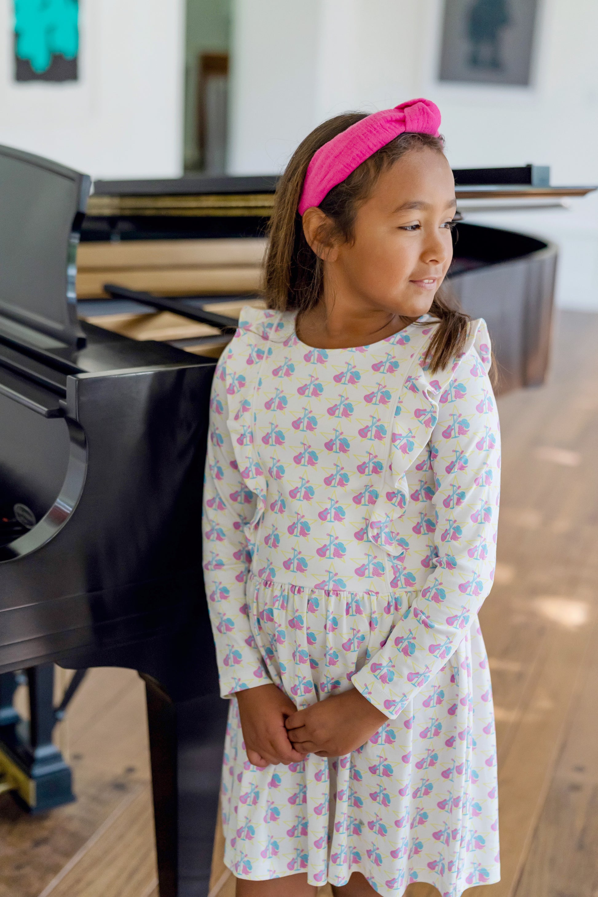 Lila & Hayes Girls Olivia Ruffle Dress - Music Superstar - Perfect for Taylor Swift Show