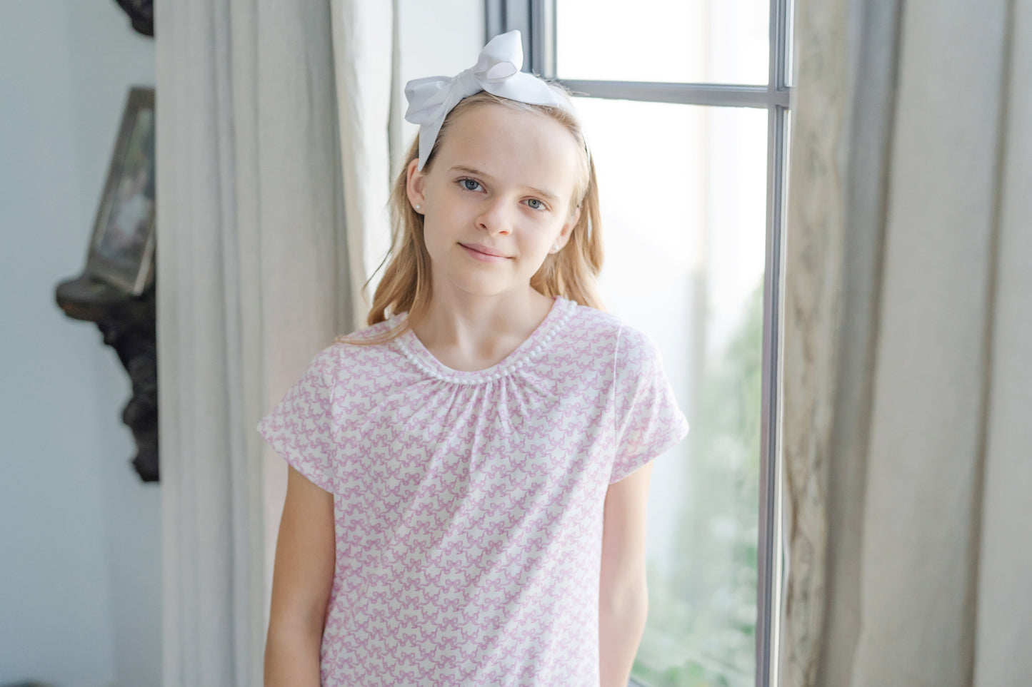 Lila & Hayes Girls Camden Play Dress - Pink Pretty Bows by Lila & Hayes