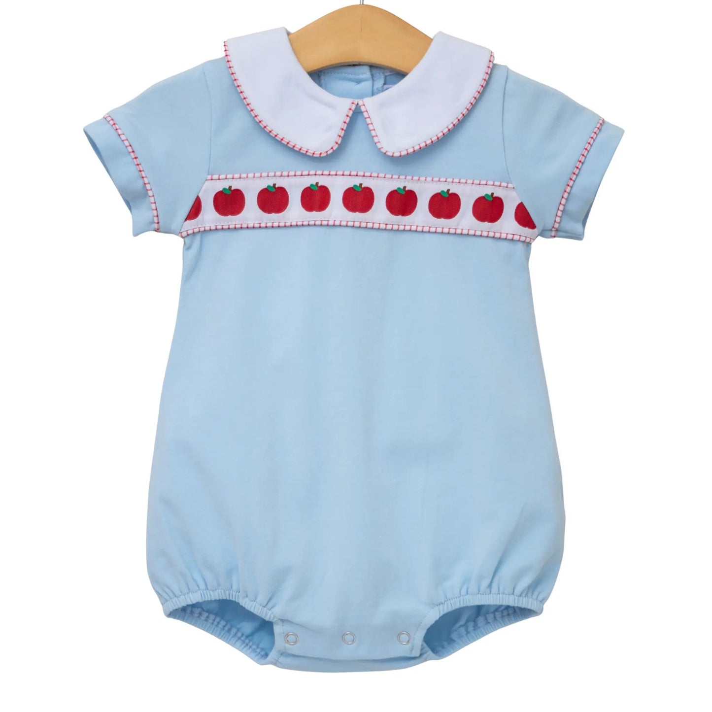 Trotter Street Kids Baby Boys Blue Bubble - Red Apple Ribbon