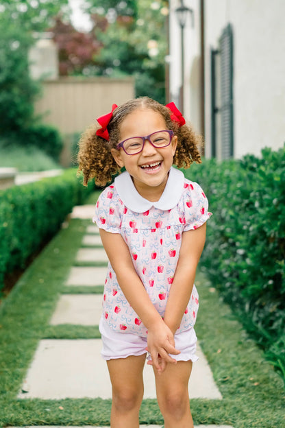 Proper Peony Toddler Girls Pink Pima School Apple Blossoms Bloomer Set by Proper Peony