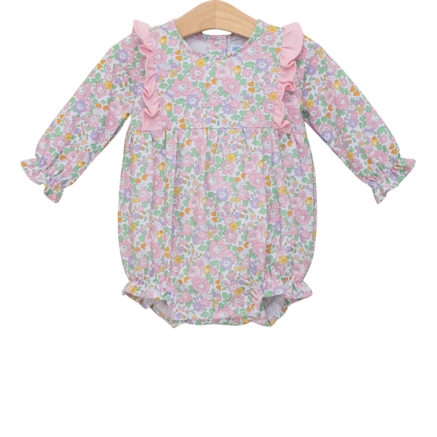Trotter Street Kids Baby Girls Pink Autumn Blooms Floral Bubble