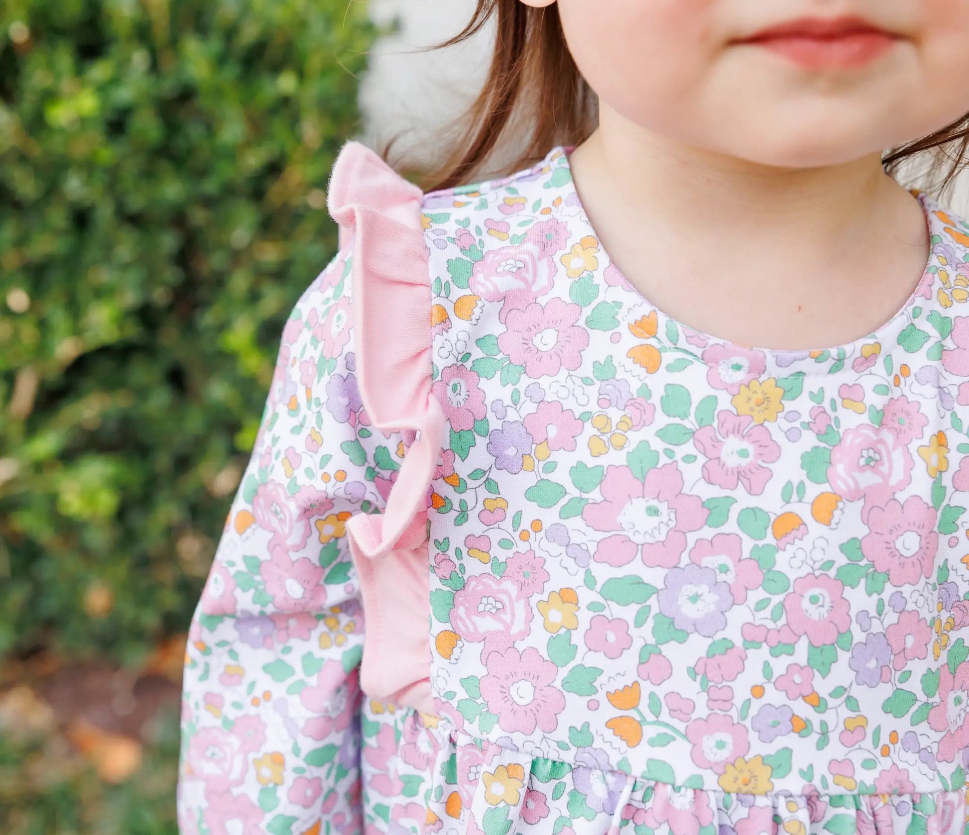Trotter Street Kids Baby Girls Pink Autumn Blooms Floral Bubble