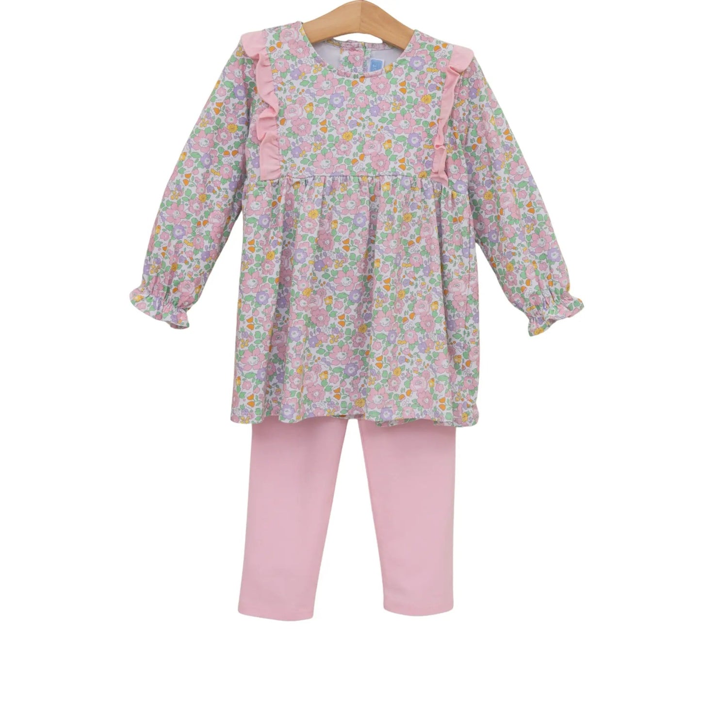 Trotter Street Kids Girls Pink Autumn Blooms Pant Set
