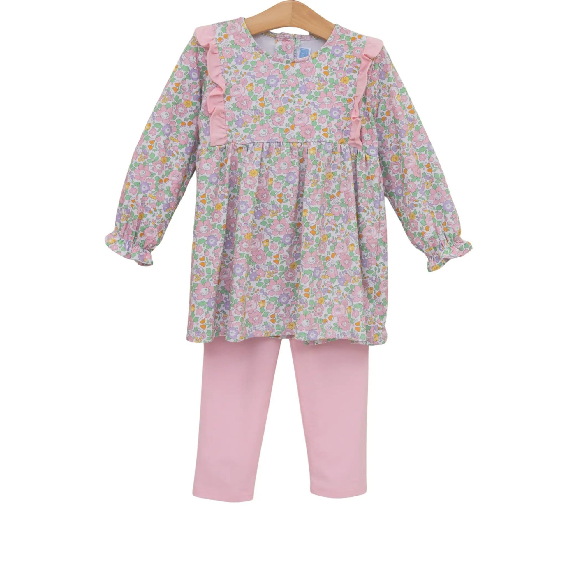 Trotter Street Kids Girls Pink Autumn Blooms Pant Set