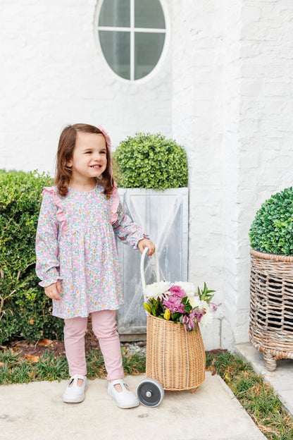 Trotter Street Kids Girls Pink Autumn Blooms Pant Set