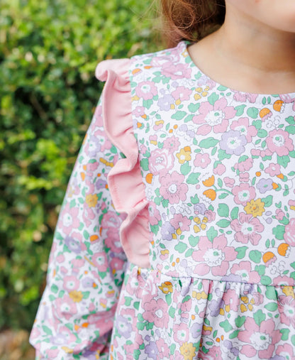 Trotter Street Kids Girls Pink Autumn Blooms Pant Set