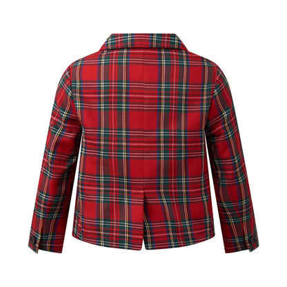 Rachel Riley London Boys Red Holiday Tartan Plaid Blazer by Rachel Riley