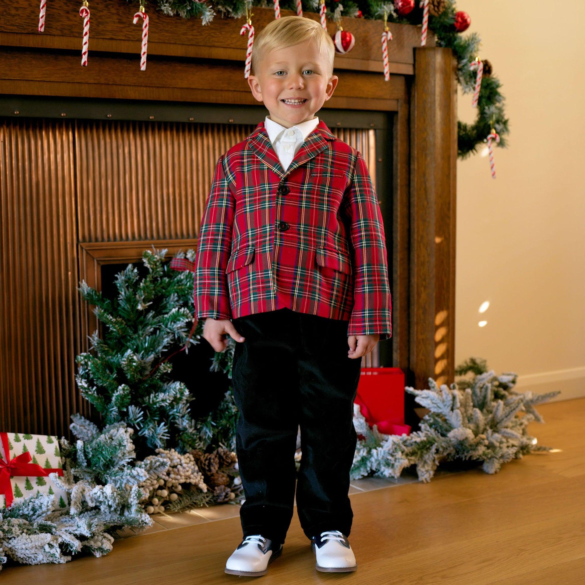 Rachel Riley London Boys Red Holiday Tartan Plaid Blazer