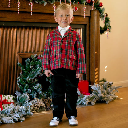 Rachel Riley London Boys Red Holiday Tartan Plaid Blazer by Rachel Riley