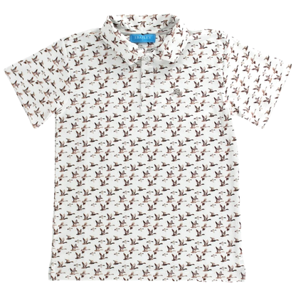 J. Bailey Boys Performance Polo Shirt - Mallard Ducks on Tan by Bailey Boys