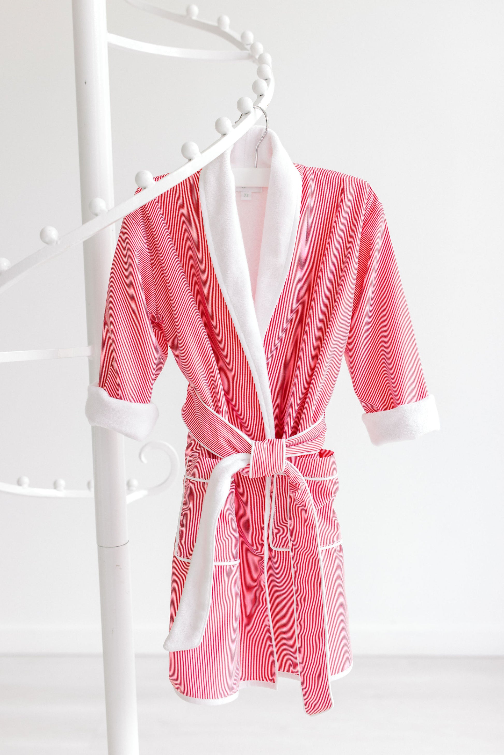 Terry Tots Luxury Bath Robe - Red Holiday Stripes - Boys