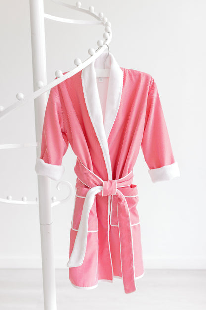 Terry Tots Luxury Bath Robe - Red Holiday Stripes - Boys