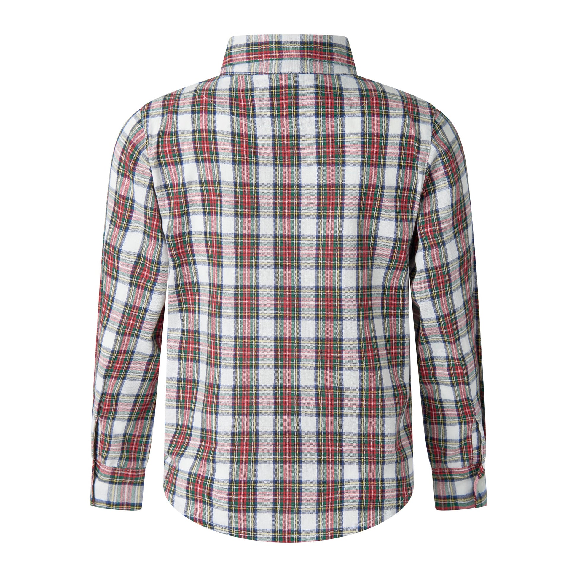 Rachel Riley London Boys Dress Shirt - Red & White Holiday Tartan Plaid