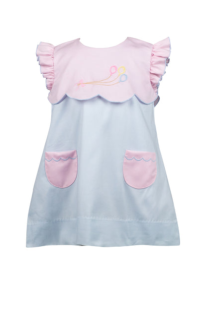 Proper Peony Girls Birthday Balloons Blue and Pink Dress by Proper Peony