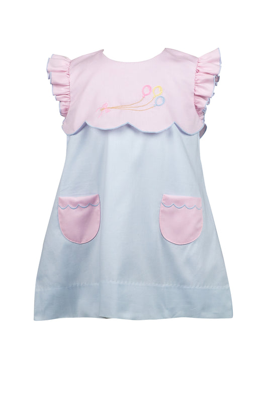 Proper Peony Girls Birthday Balloons Blue and Pink Dress by Proper Peony