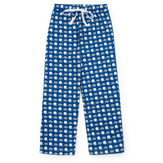 Lila & Hayes Boys Beckett Hang Out Lounge Pants - Blue First Down Football