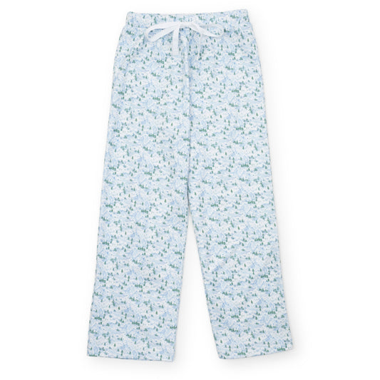 Lila & Hayes Boys Beckett Hangout Lounge Pants - Blue Snow Capped Mountains by Lila & Hayes