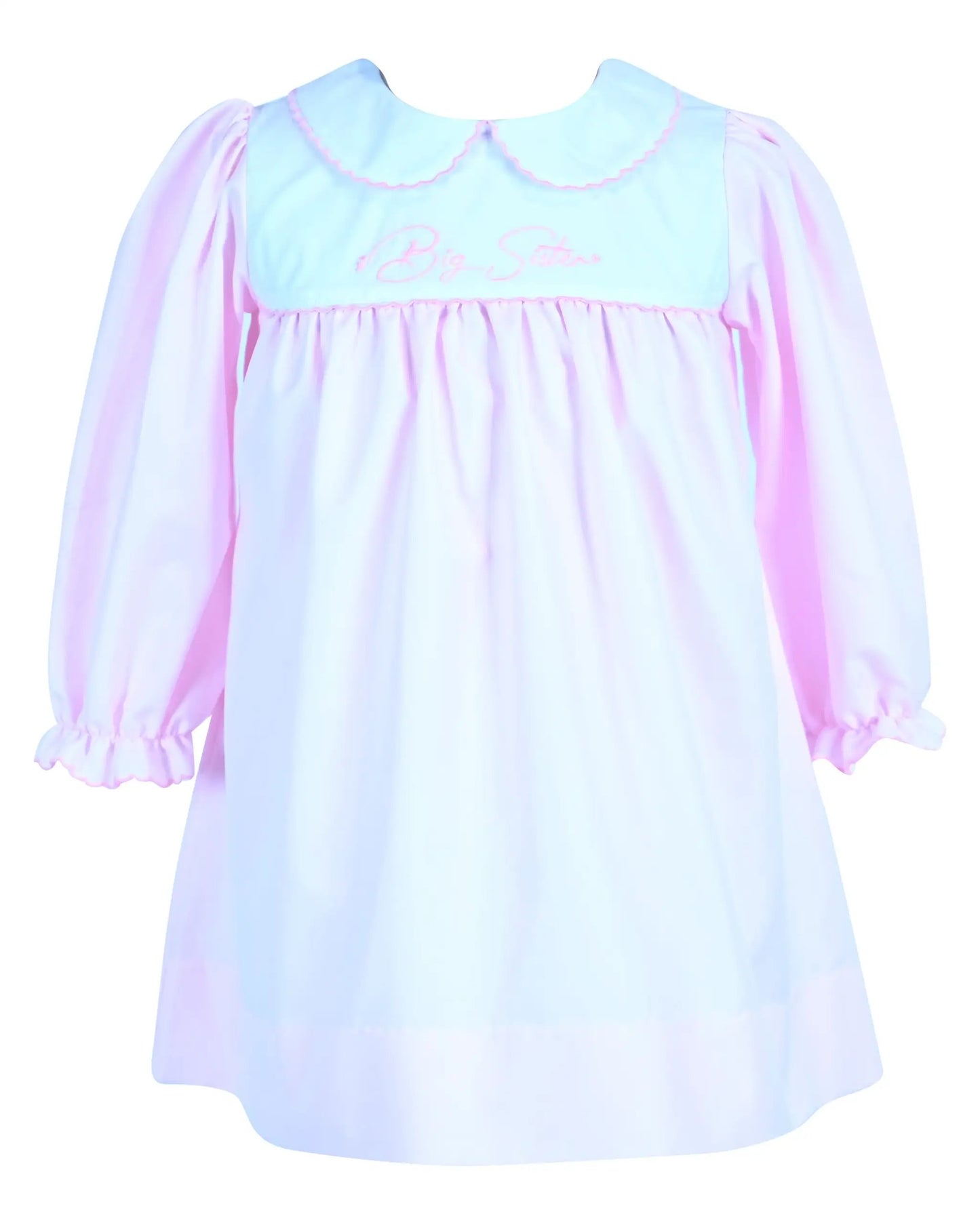 Yellow Lamb Girls Pink Big Sister Dress with Collar by Yellow Lamb