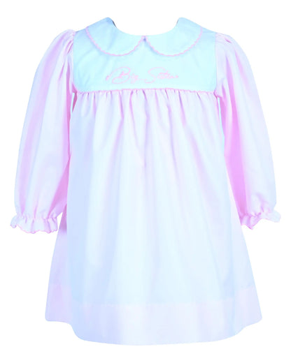 Yellow Lamb Girls Pink Big Sister Dress with Collar by Yellow Lamb