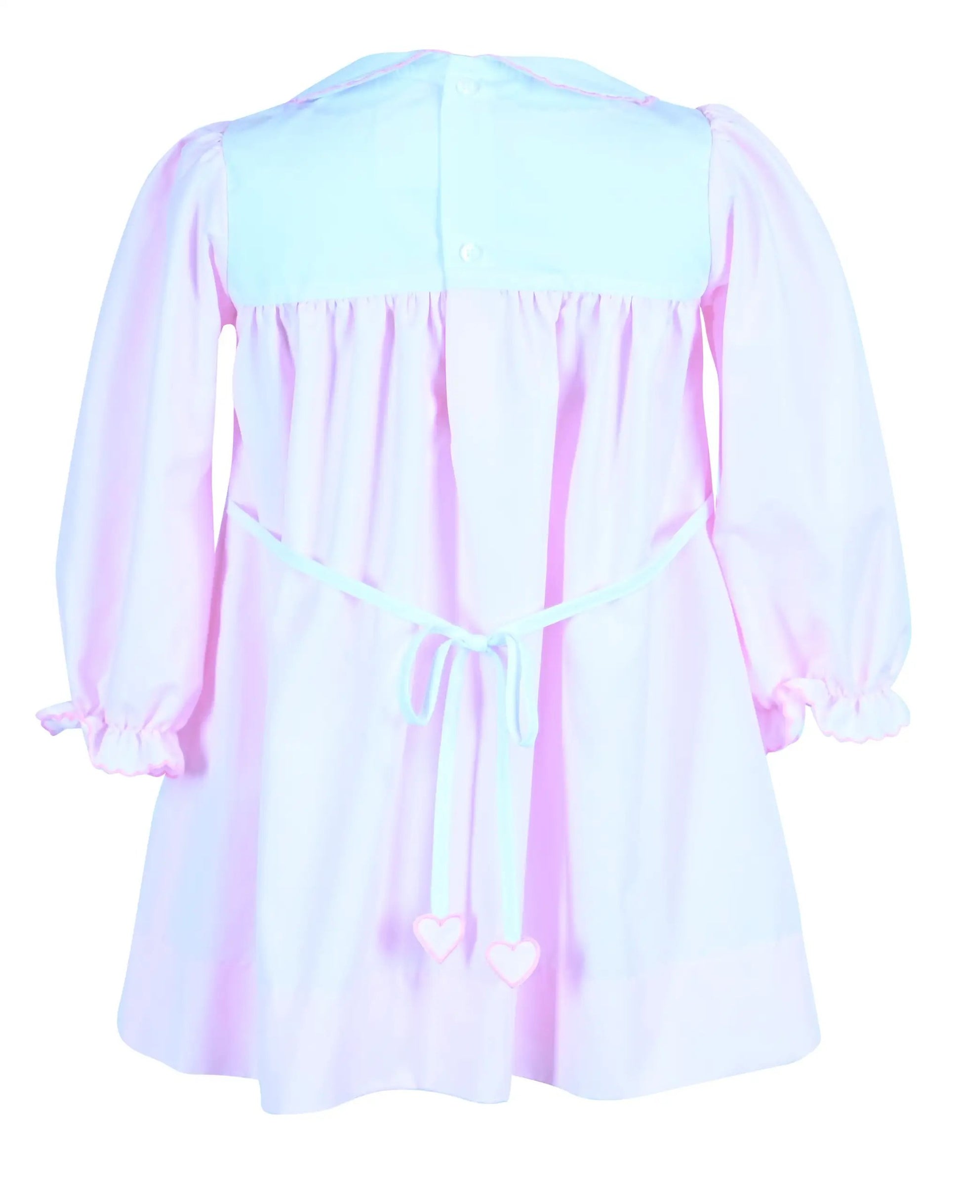 Yellow Lamb Girls Pink Big Sister Dress with Collar