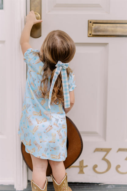 Proper Peony Boots Button Front Blue Dress by Proper Peony