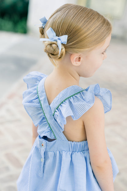 Proper Peony Girls Blue Bryar Bee Pinafore Bubble by Proper Peony