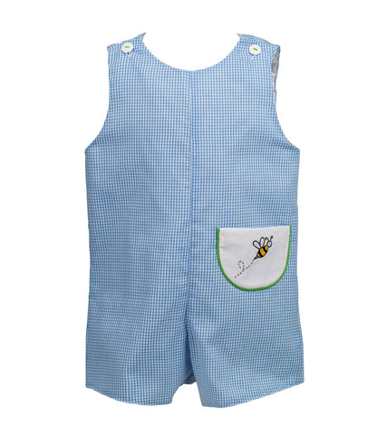 Proper Peony Boys Blue Bryar Bee Jon Jon with Front Pocket by Proper Peony