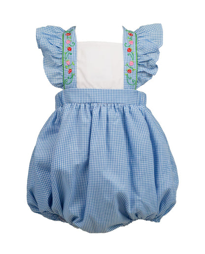 Proper Peony Girls Blue Bryar Bee Pinafore Bubble by Proper Peony