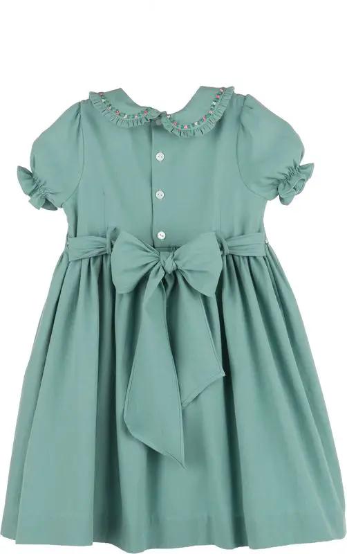Luli & Me Girls Green Fall Garden Full Smock Dress by Luli & Me