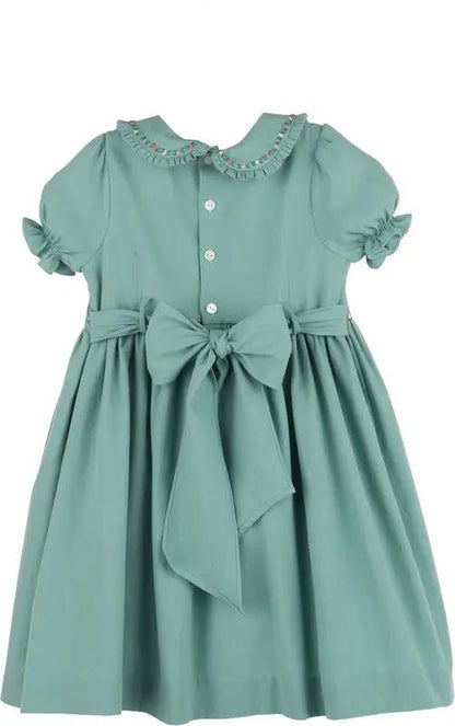 Luli & Me Girls Green Fall Garden Full Smock Dress by Luli & Me