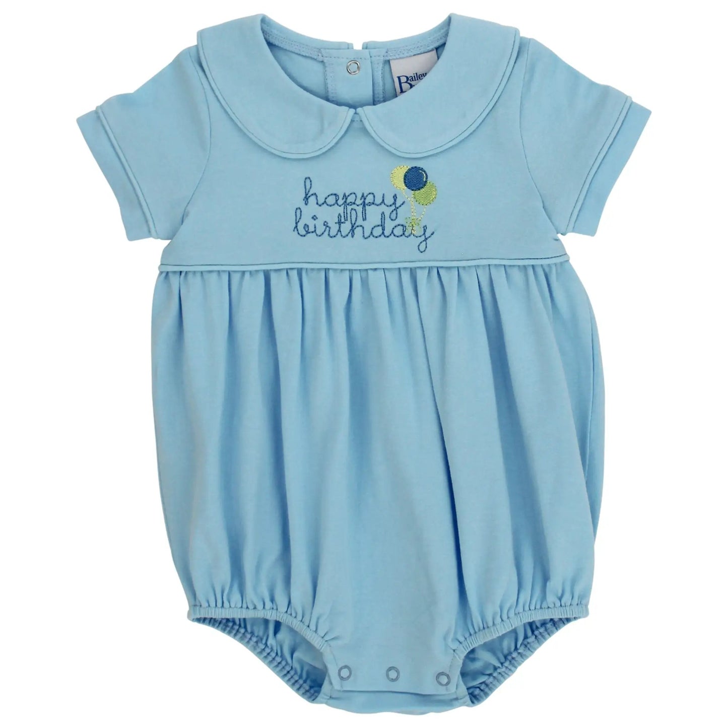 Bailey Boys Blue Knit Happy Birthday Bubble