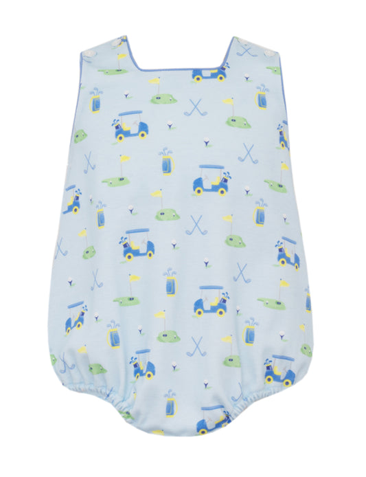 Claire & Charlie Baby Boys Blue Golf Print Knit Bubble by Claire & Charlie