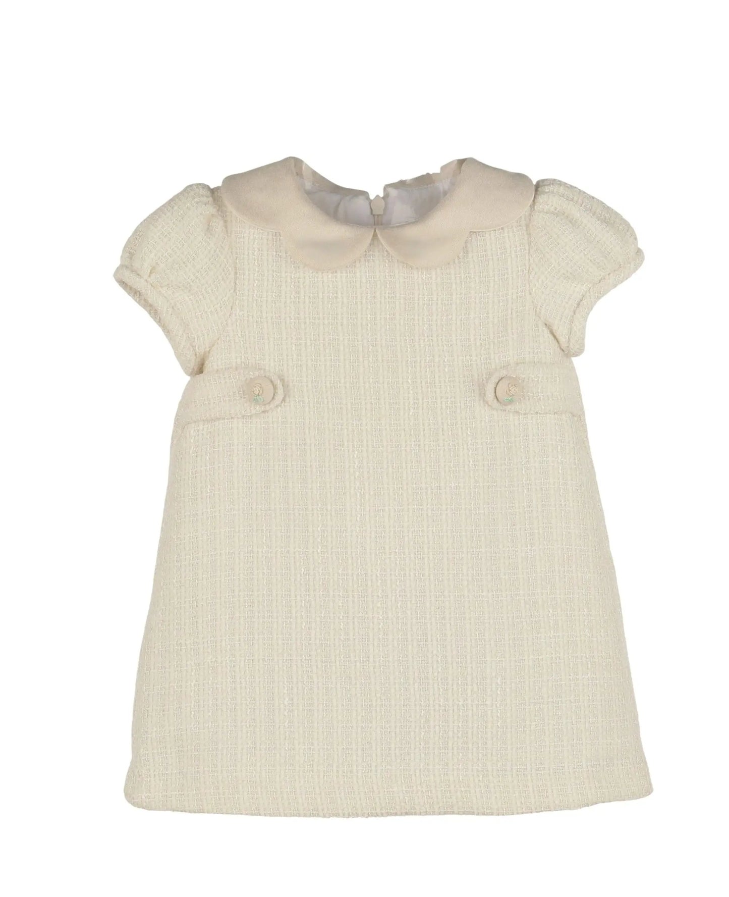 Luli & Me Girls Ivory Chanel A-Line Dress by Luli & Me