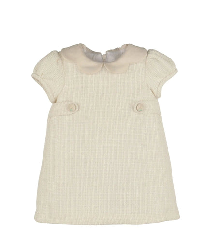 Luli & Me Girls Ivory Chanel A-Line Dress by Luli & Me