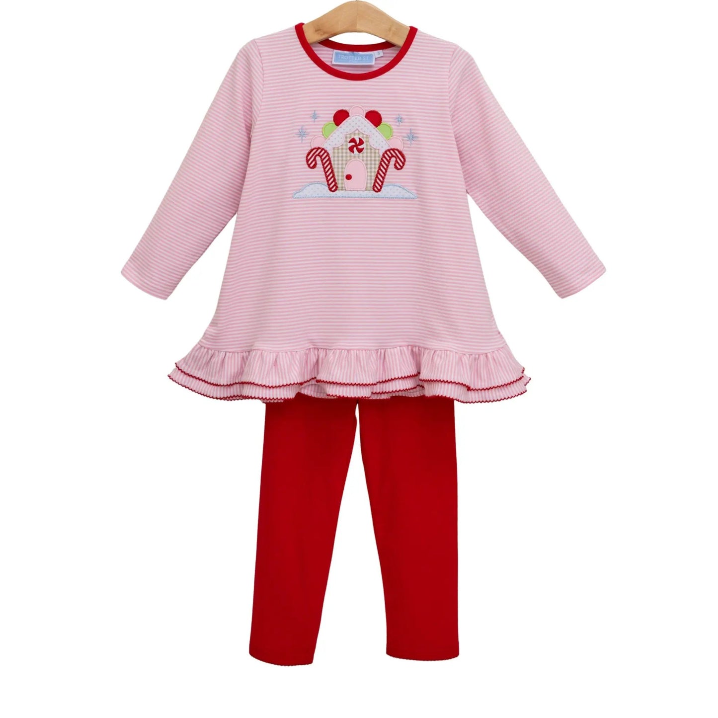 Trotter Street Kids Girls Gingerbread House Pant Set by Trotter Street Kids