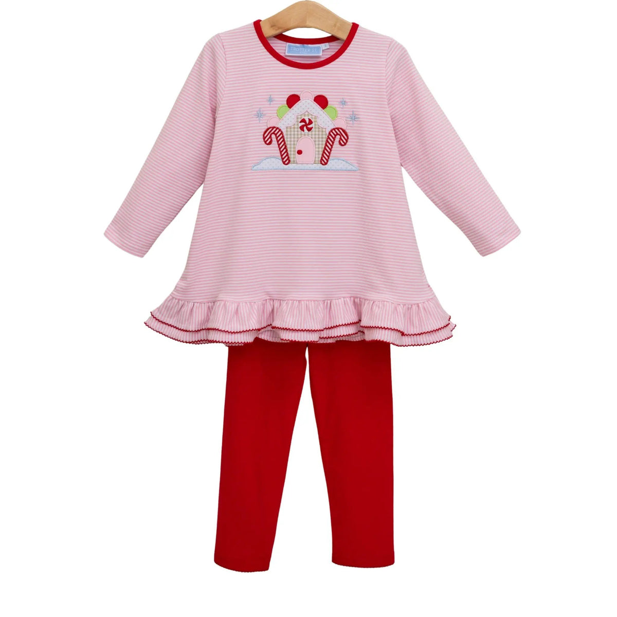 Trotter Street Kids Girls Gingerbread House Pant Set