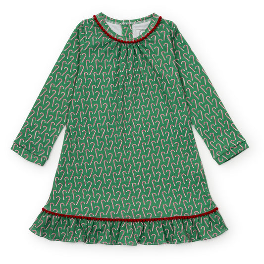 Lila & Hayes Girls Carlin Dress - Green Candy Cane Lane by Lila & Hayes