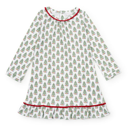Lila & Hayes Girls Carlin Dress - Green Under the Christmas Tree by Lila & Hayes