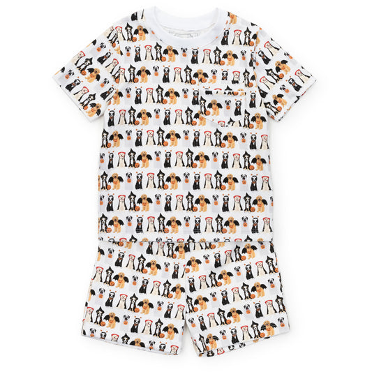 Lila & Hayes Boys Charles Short Pajamas Set - Halloween Pups by Lila & Hayes