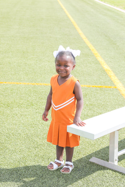 Trotter Street Kids Girls Football Cheer Uniform Dress - Texas Burnt Orange